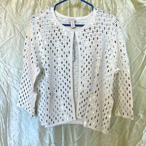 Chico’s cover up, one hook at the top, new